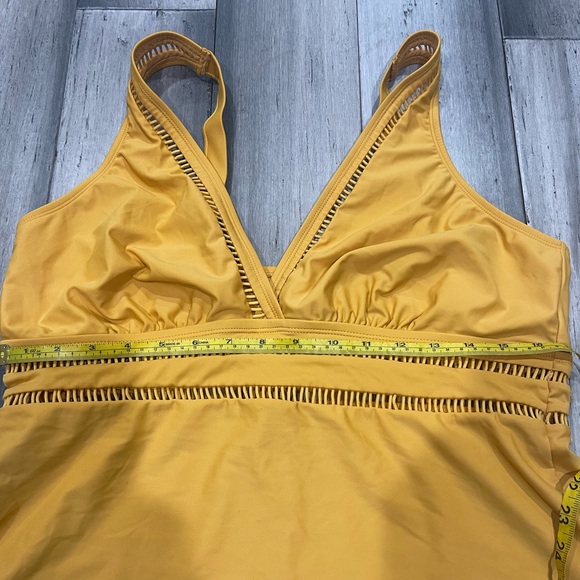 Time And Tru Women’s Tank Adj Straps Lattice Design Gold Topaz Color Sz 1X 16-18 - Picture 6 of 7